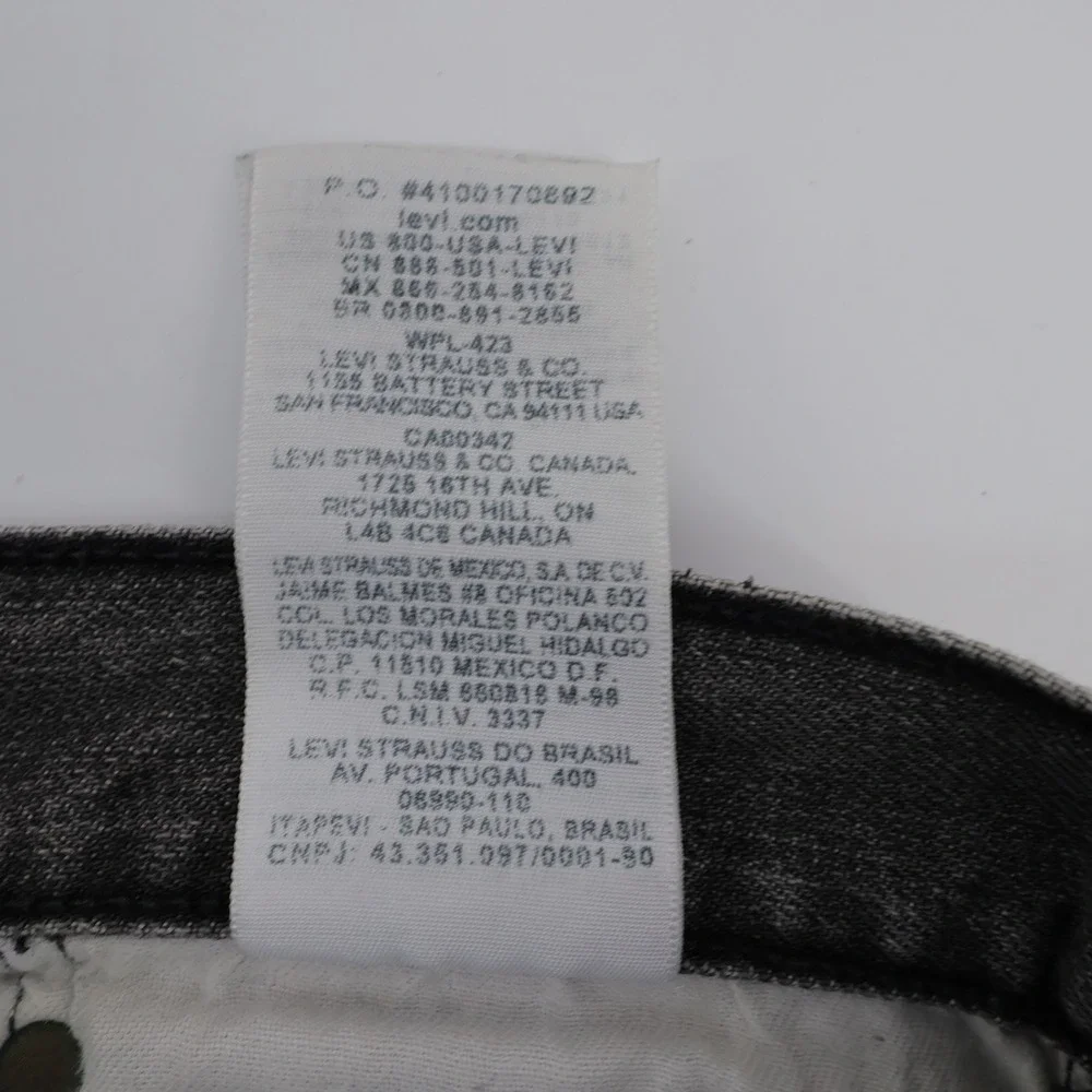 Vintage Levi's 501 Original Fit Jeans Grey Button Fly Mens 32x34 (measures 33